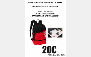 OPERATION SAC A DOS SPECIAL PETANQUE